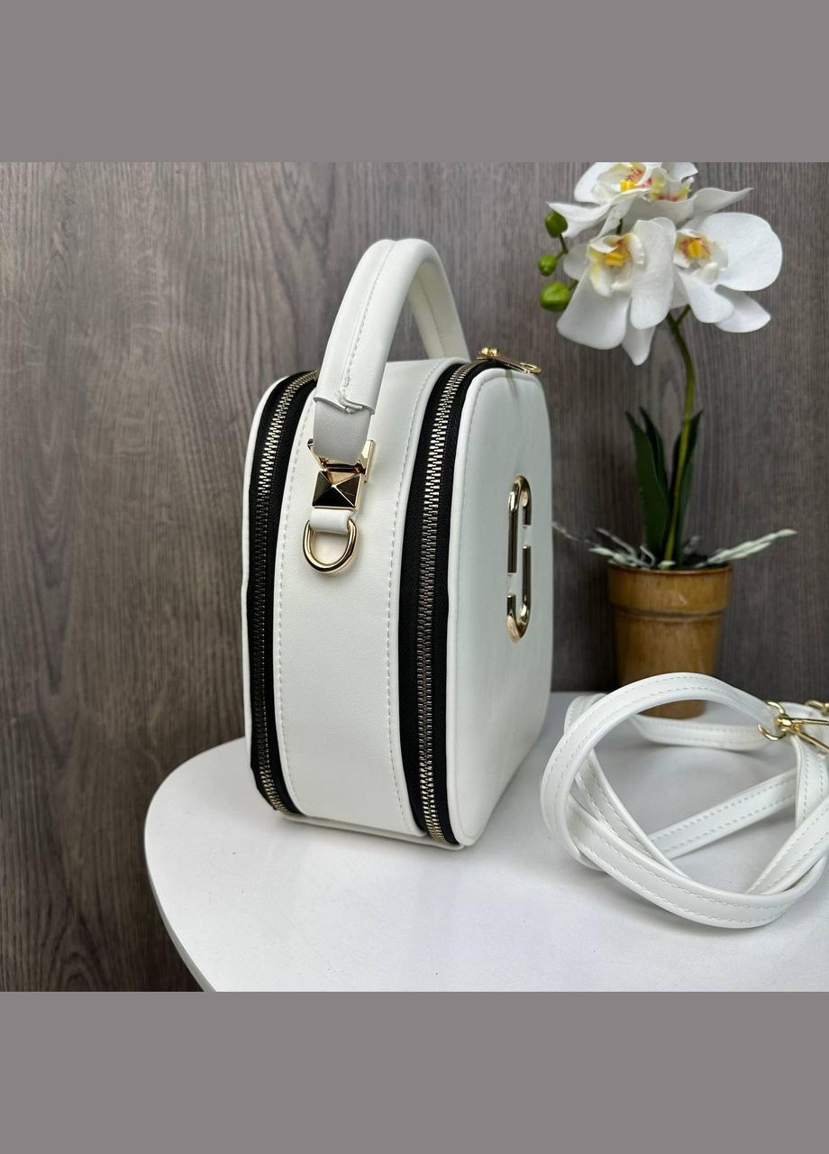 Стильная женская сумка каркасная стиль Marc, овальная минисумка белый Jacobs (336551968)