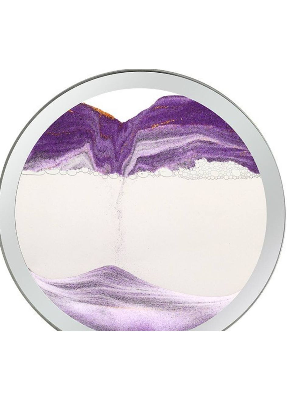 Картина 3Д Рухомий пісок Антистрес.Біла рамка з бузковим кварцовим піском No Brand (289528496)