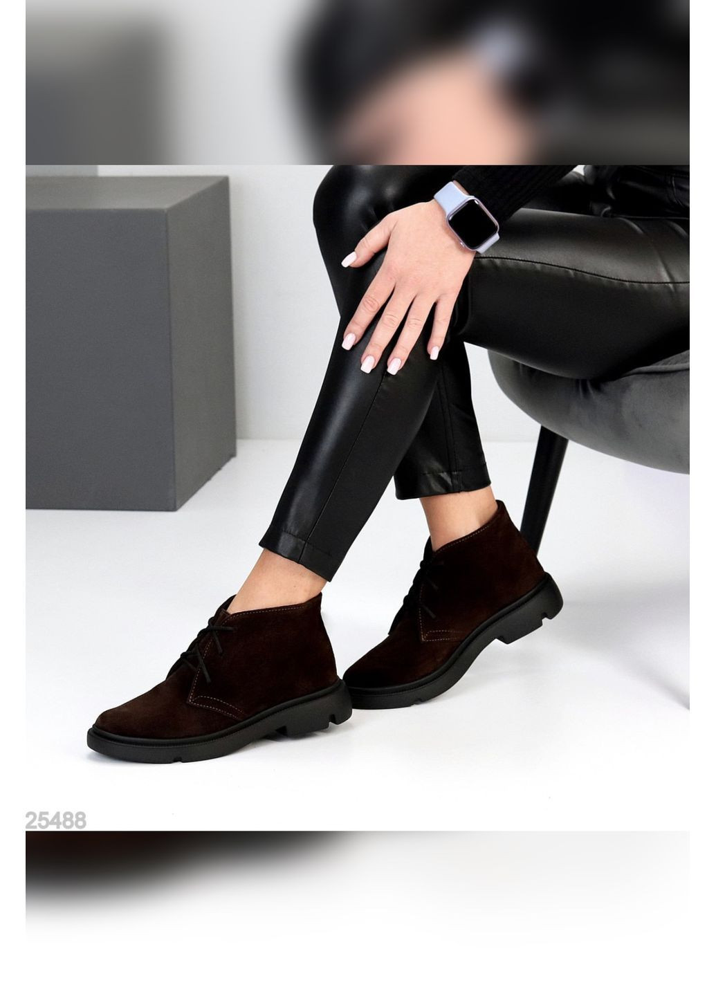 Осенние стильные женские ботинки No Brand из натуральной замши