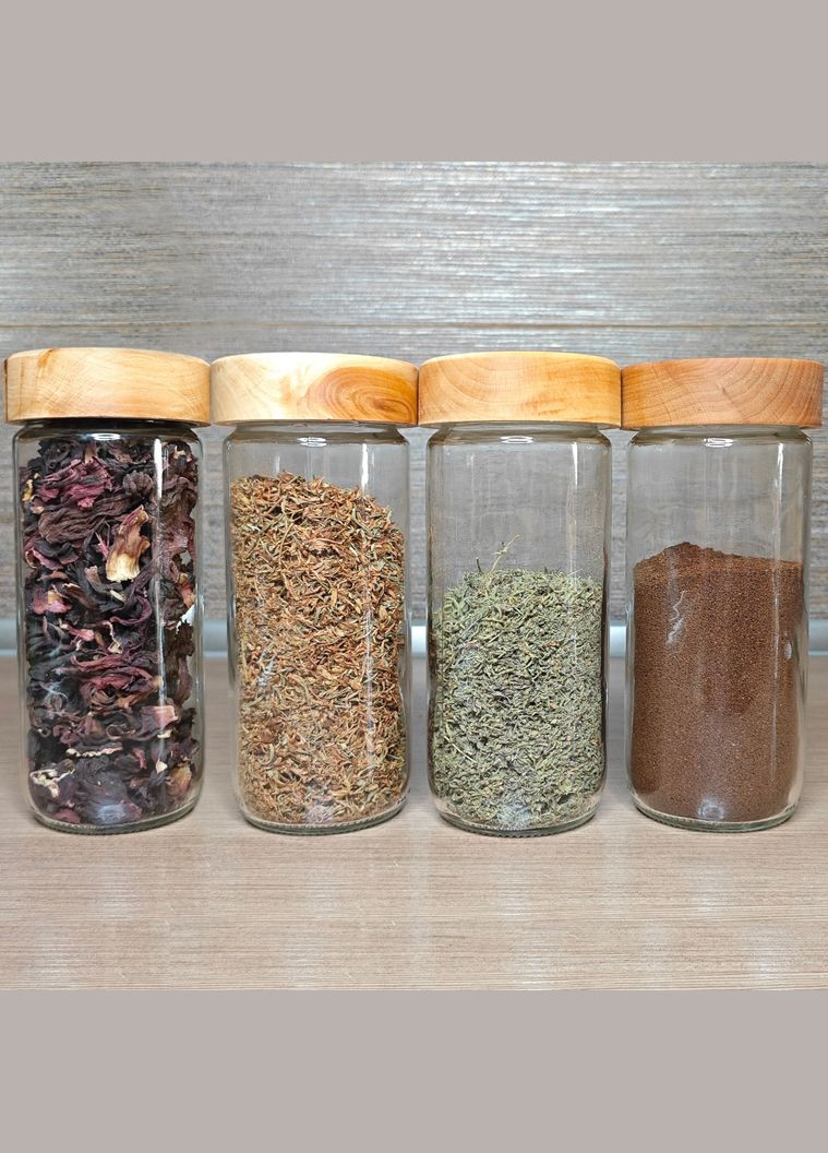 Набір баночок для зберігання, скло 500 мл (4 шт.) No Brand (298937507)