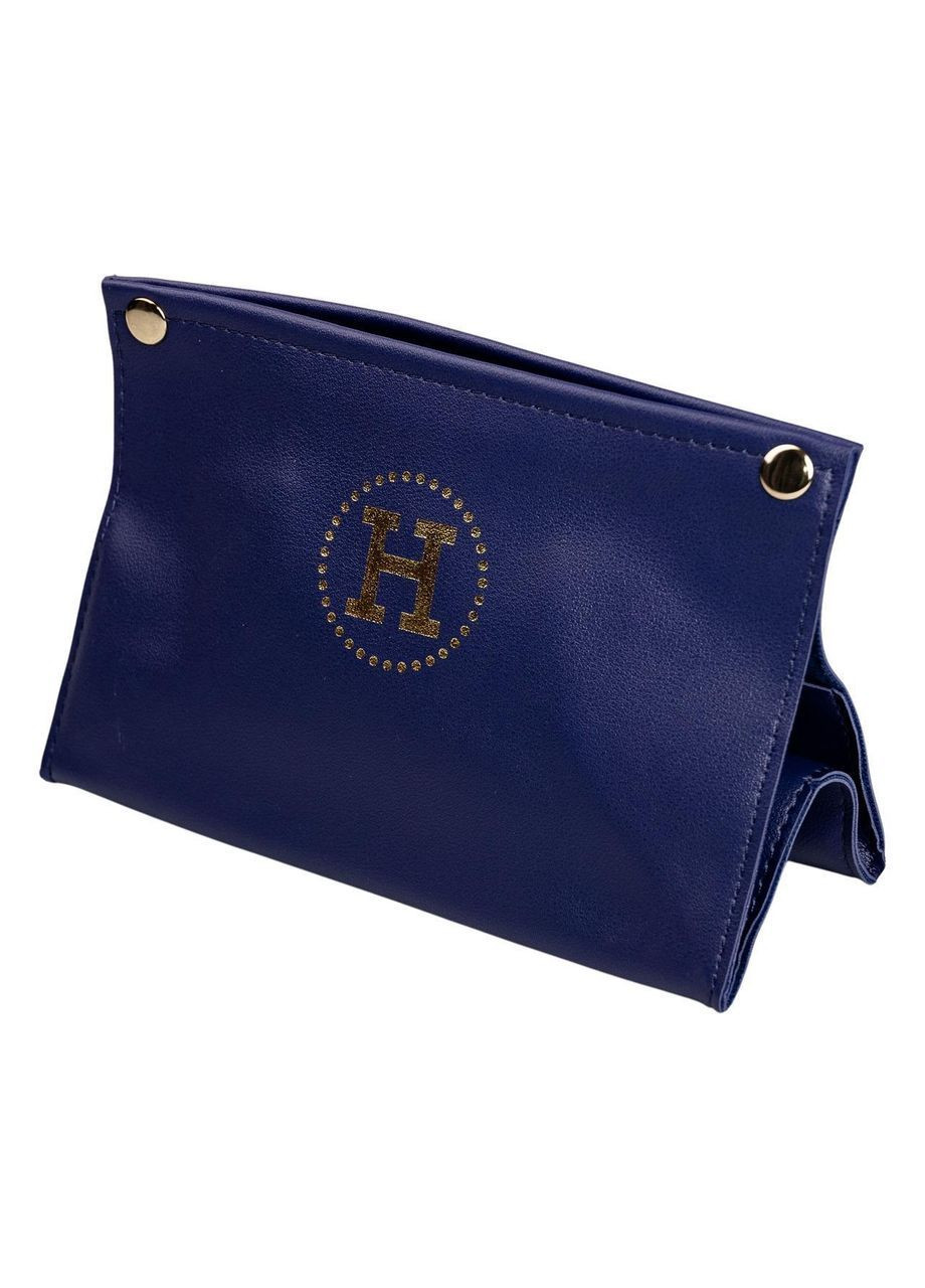 Серветниця з еко шкіри 20×7.5×11.5 см для серветок на кнопках Синій HP-3-213BL No Brand (369966638)