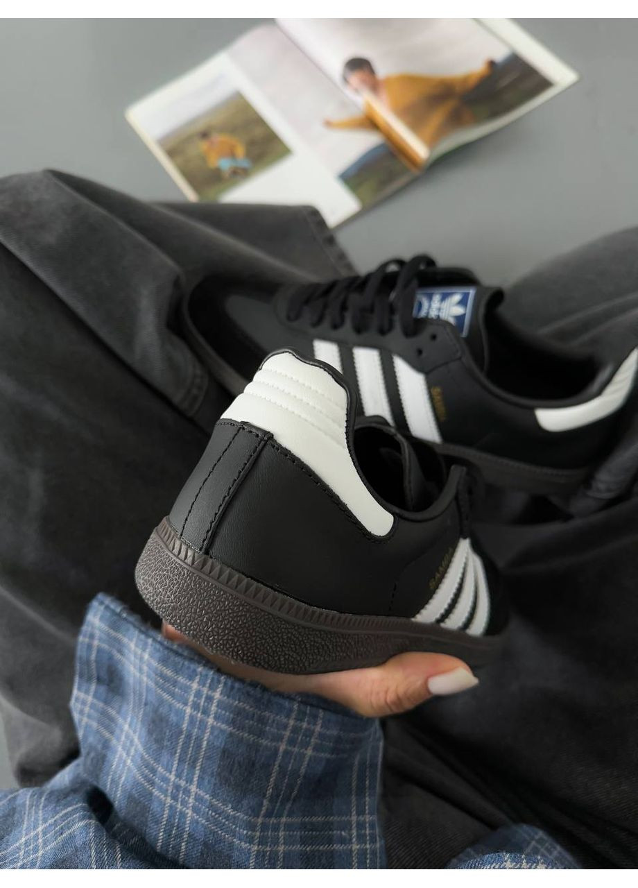 Чорні Осінні кросівки чоловічі і жіночі adidas samba black white | адідас самба чорні No Brand