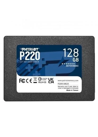 Твердотельный накопитель SSD 128Gb, P220, SATA3, 2.5", 3D TLC, 550/480 МБ/с (P220S128G25) P220S128G25 Patriot (395341188)