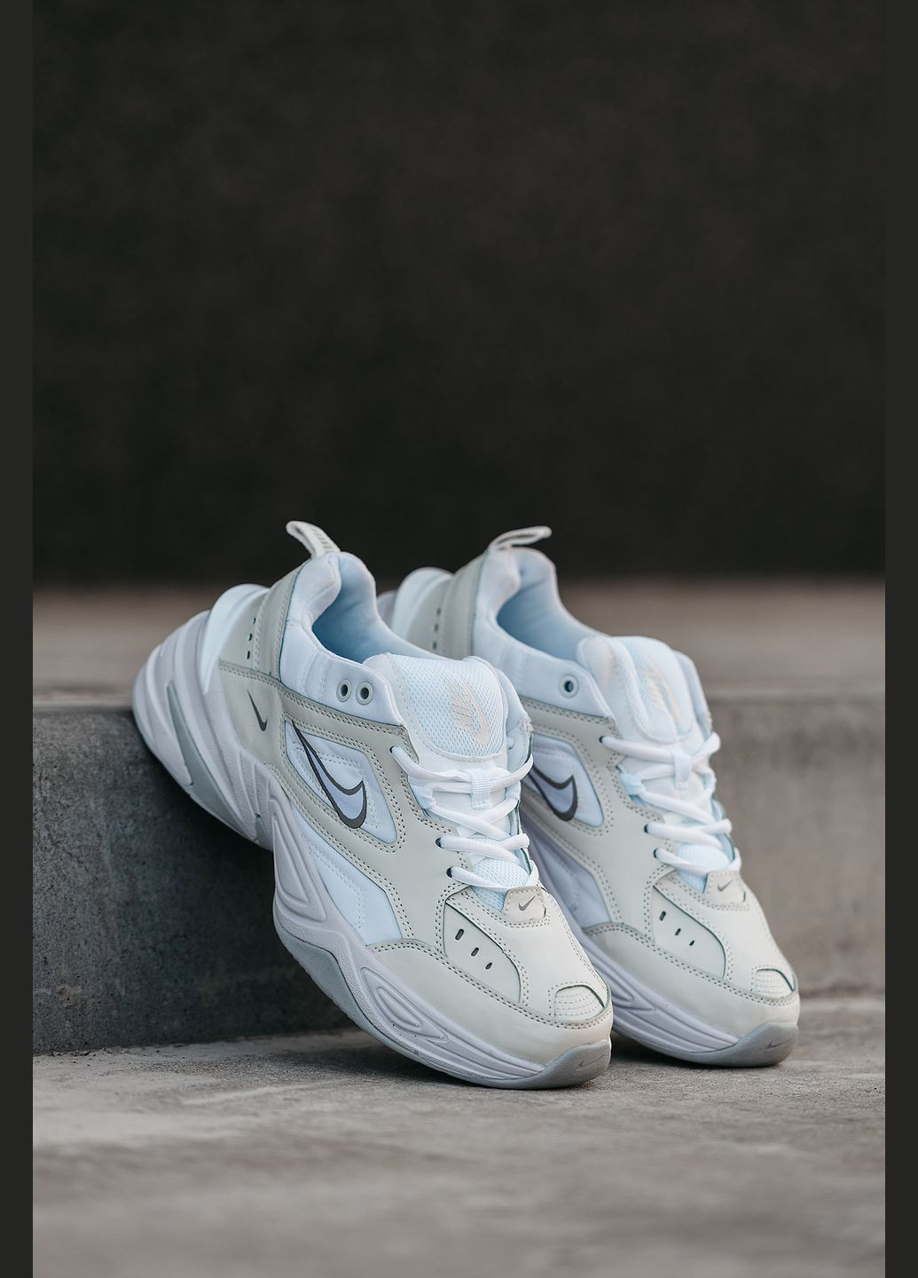 Белые кроссовки унисекс Nike M2K White - Biege