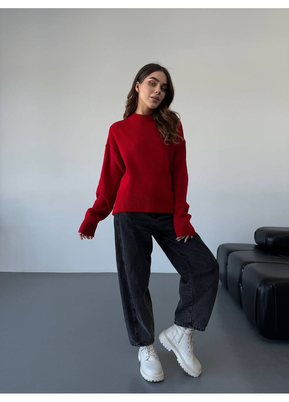 Червоний демісезонний стильний светр-топ продаж (туреччина) — заміри в описі Vione