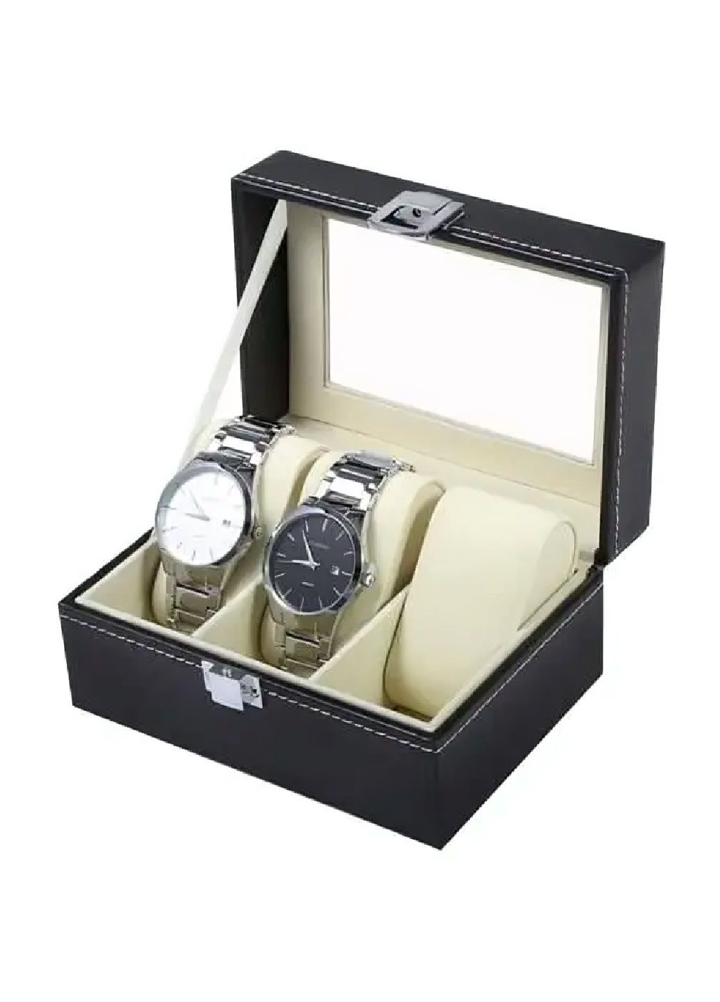 Органайзер шкатулка із прозорою кришкою для зберігання годинників браслетів ювелірних прикрас 3 відділення (480076-Prob) Unbranded (329141542)