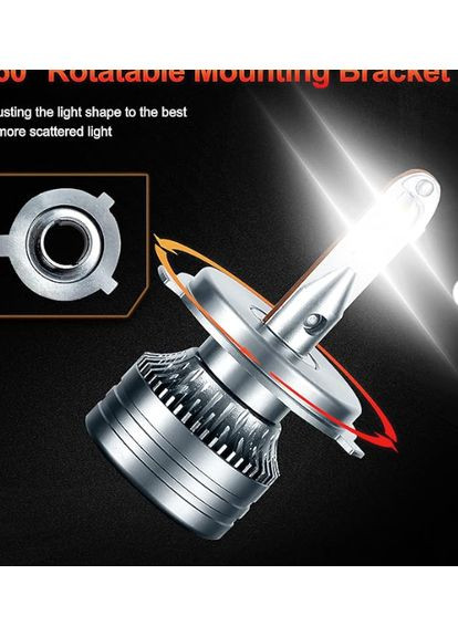 Світлодіодні лампи для фар H4 60 Вт 16000 ЛМ 6000 К MONDEVIEW No Brand (354829060)