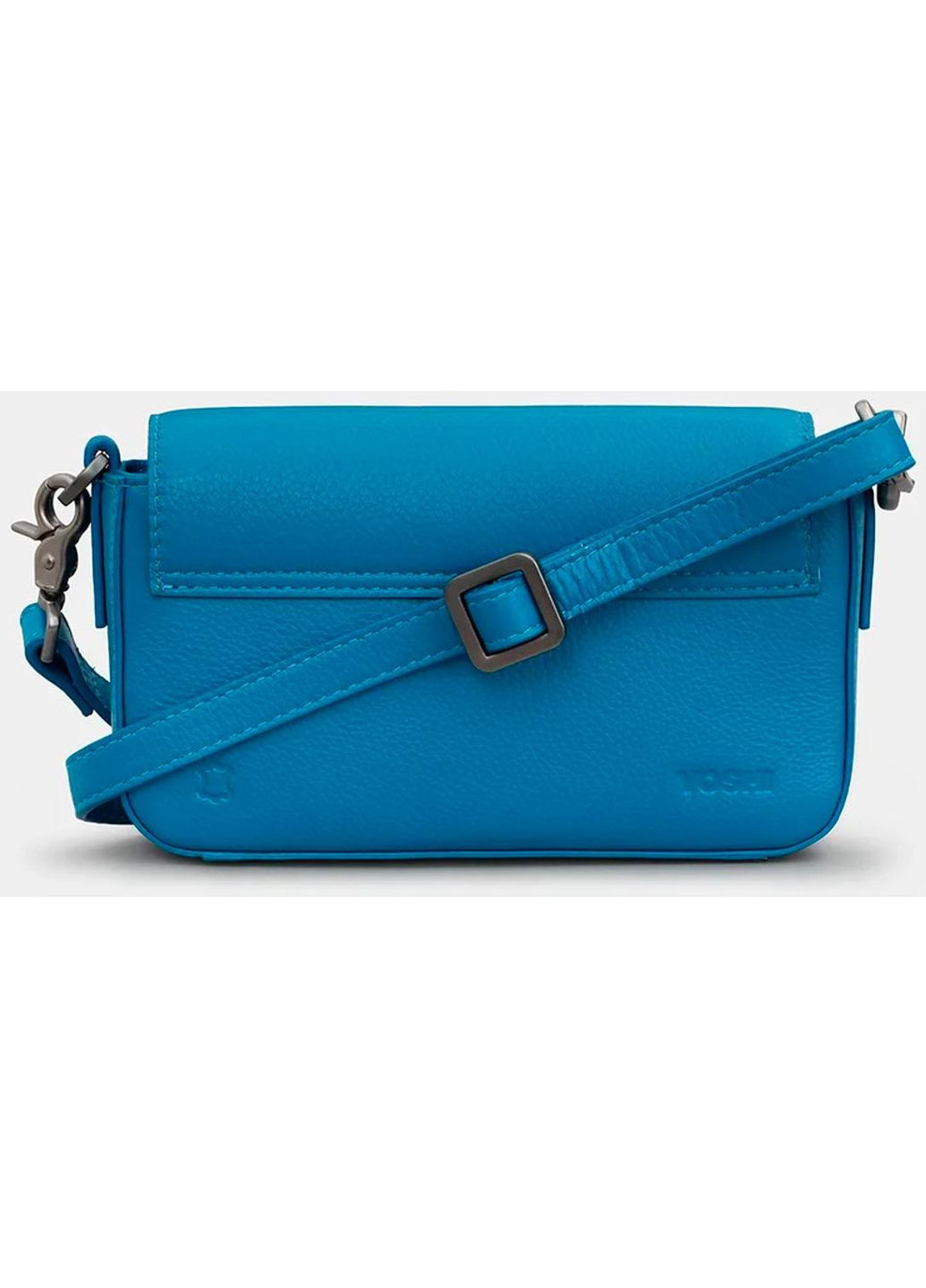 Сумка клатч через плече жіноча із натуральної шкіри маленька Синій 38160 Yoshi (355245134)