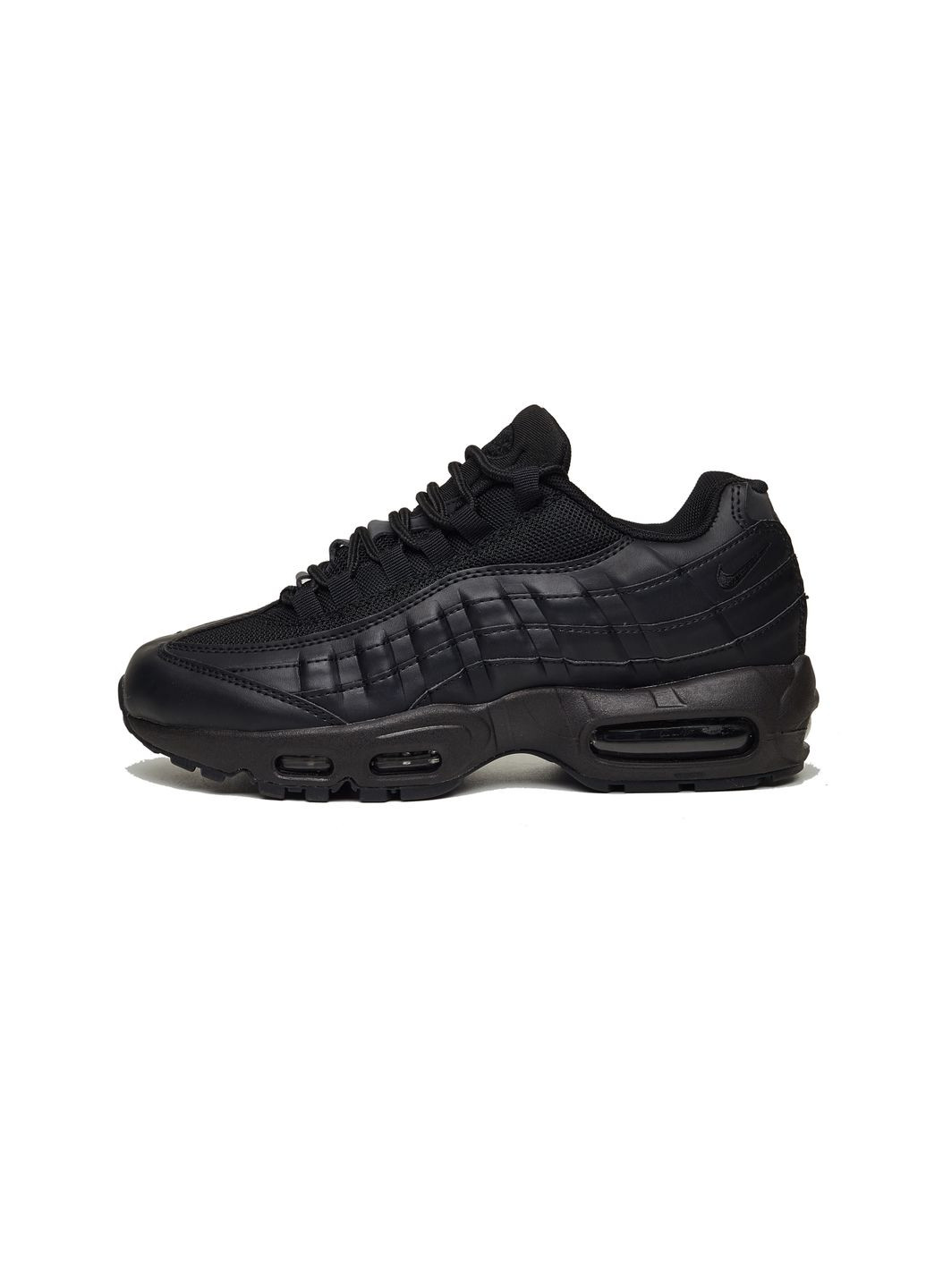 Чорні Осінні кросівки чоловічі nike air max 95 premium triple black найк аір макс 95 No Brand