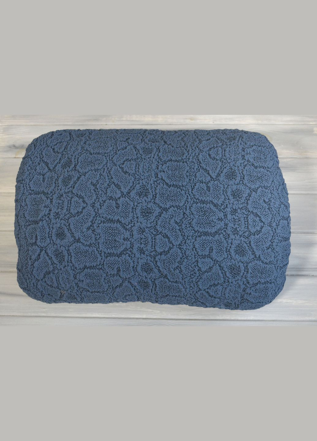 Жакардовий чохол на кутовий диван Stone без спідниці індіго Kayra (318382394)