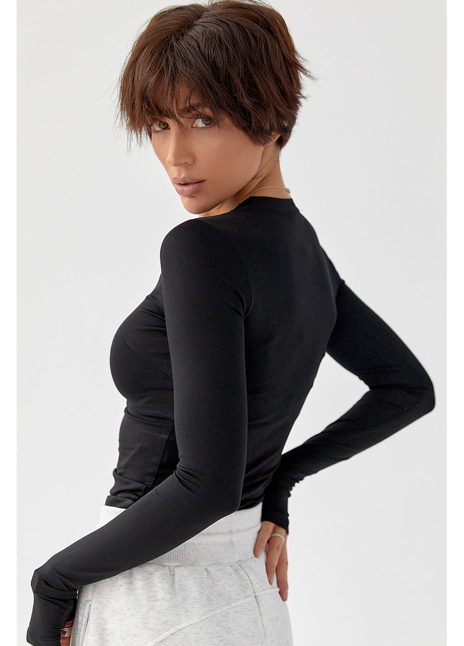 Однотонный лонг из эластичной ткани Lurex (363555354)