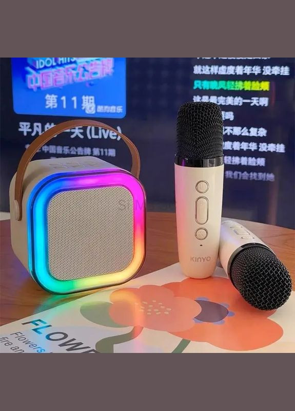 Караоке Светодиодный беспроводной на 2 Микрофона, аудио микрофон детское караоке SPEAKER K12 No Brand (334293525)