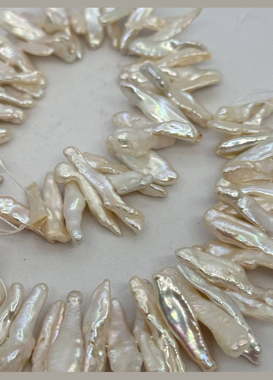 Жемчуг барокко на нити без застежки 27*6 мм 40 см Белый (12508) No Brand (335425114)