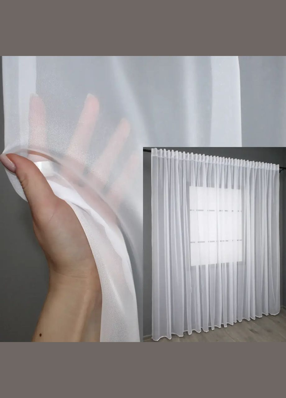 Тюль с тесьмой на трубу шифон белий 500Х270 NOW BRAND (346058108)