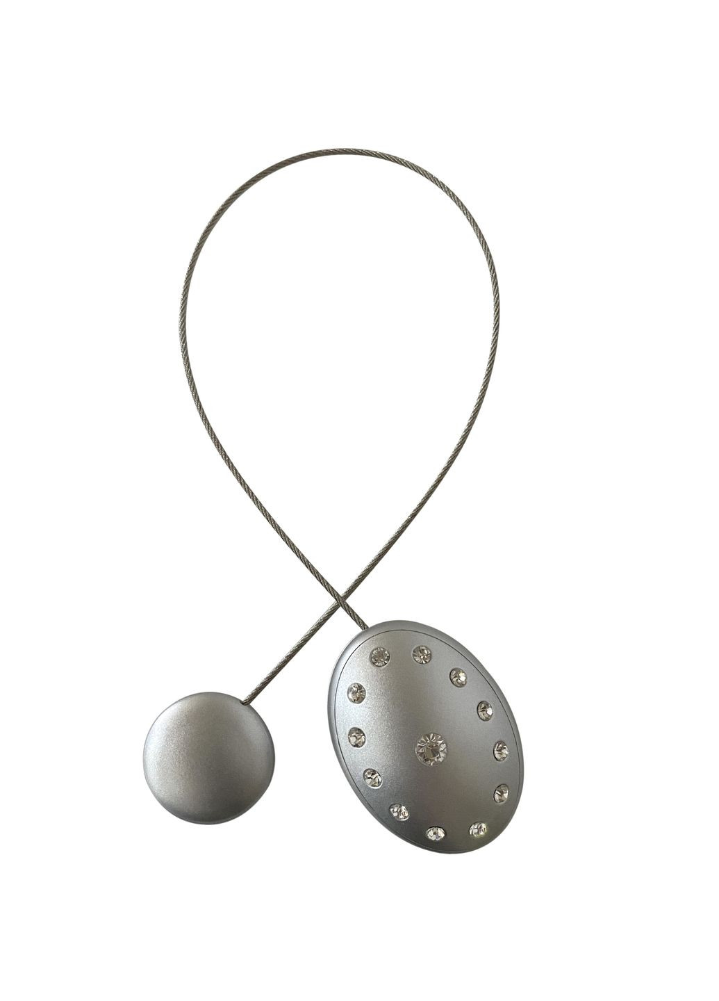 Магніт для штор овал зі стразами 5.5х4 см зелений пара 2 шт MIS LT №12а (323148000)