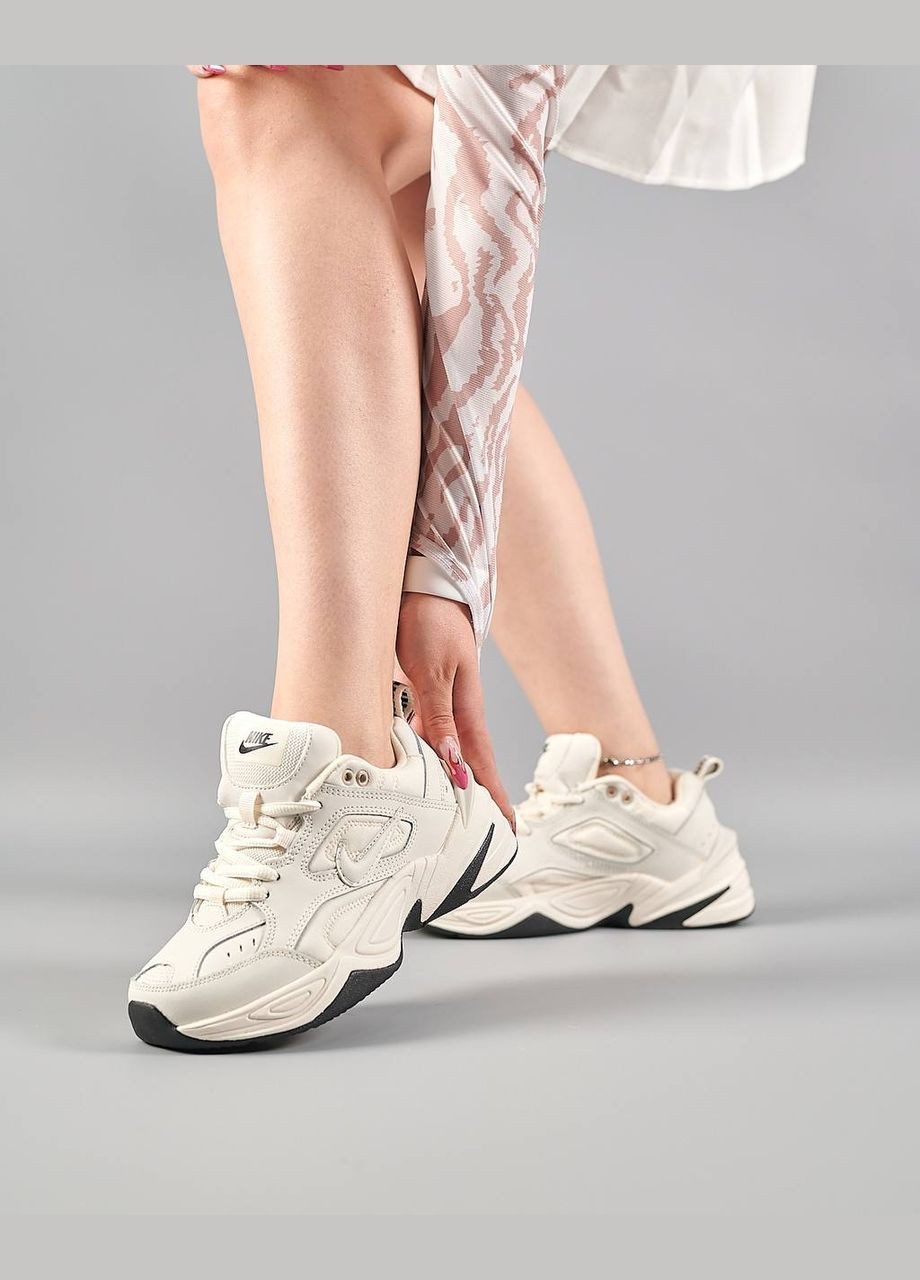 Бежевые демисезонные кроссовки женские m2k tekno beige, вьетнам Nike M2K Tecno