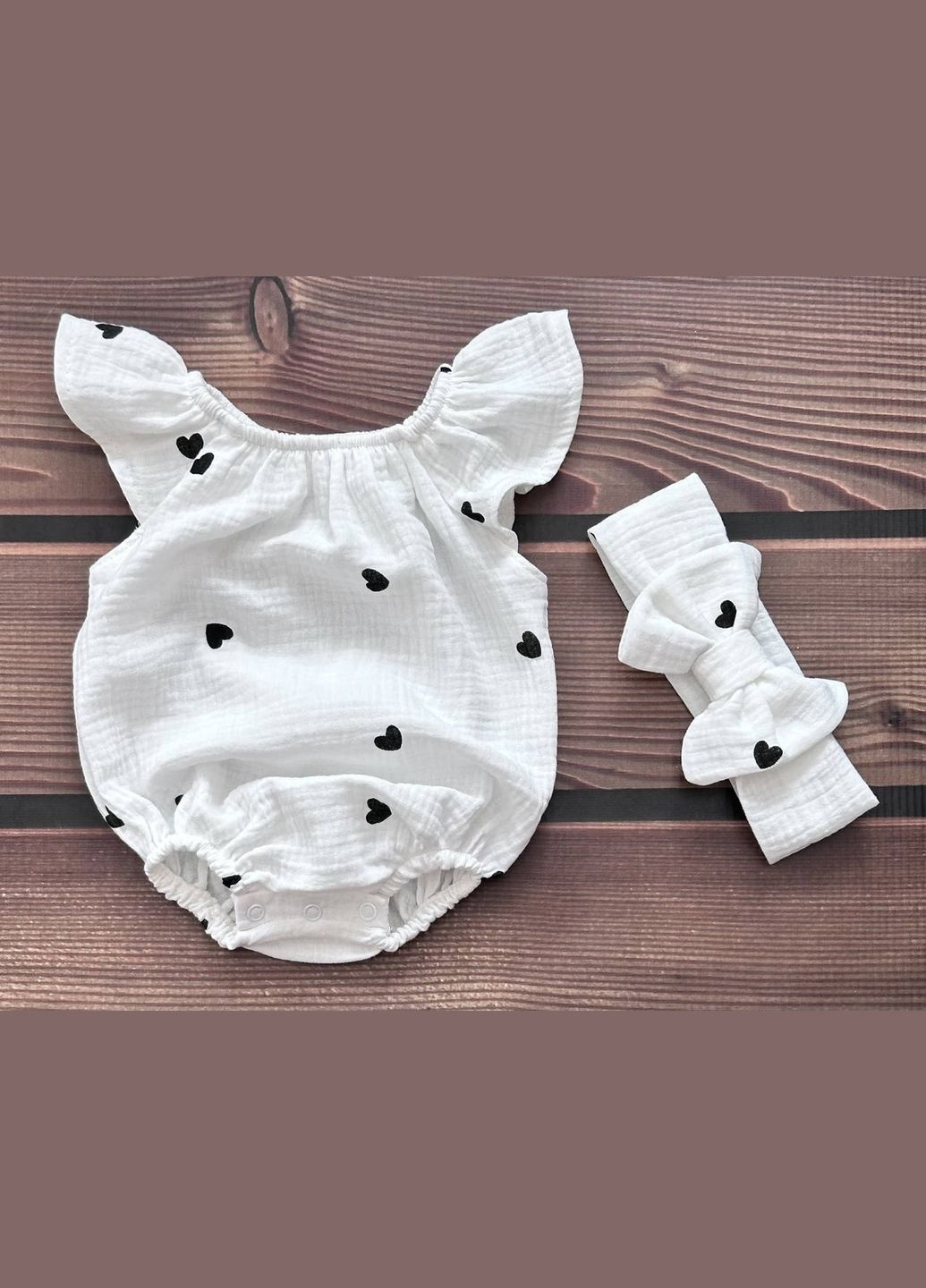 Мусліновий боді з повʼязкою для дівчинки No Brand (331345609)