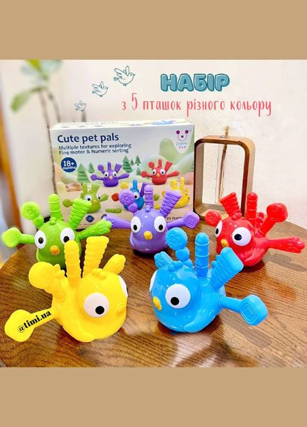 Сортер пташки «Кольорові розваги» BB2004 набір із 5 пташок Fun Game (327216638)