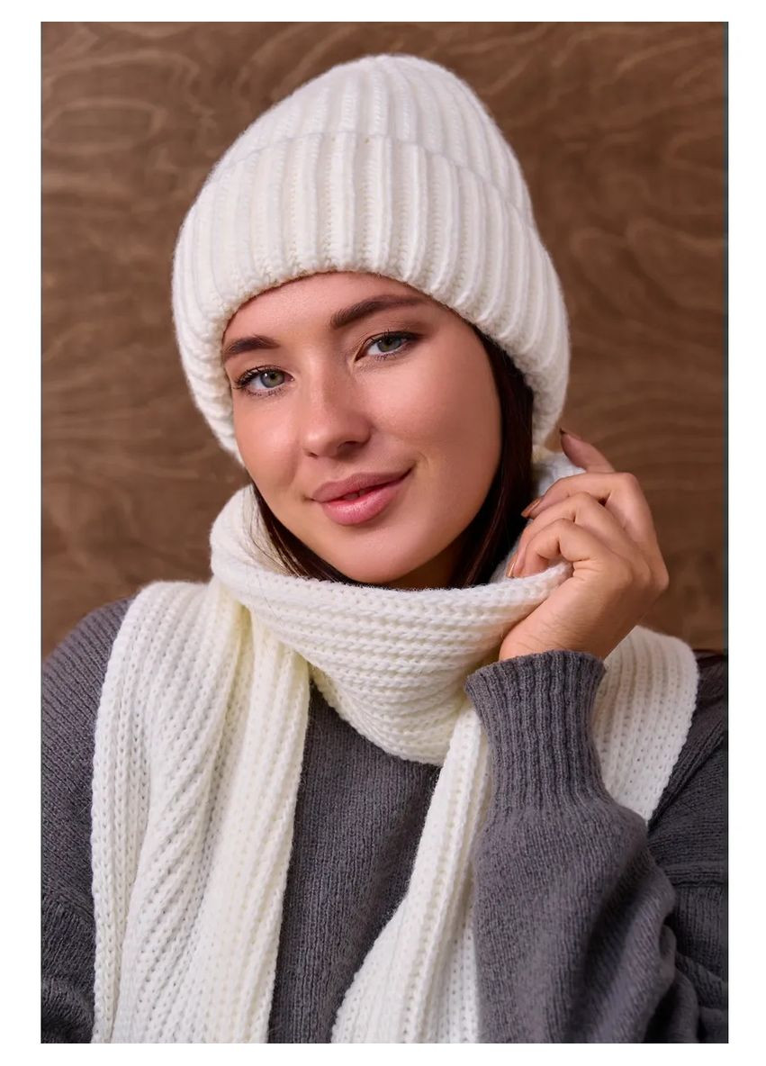 шапка + шарф - Сандра No Brand Жіночий зимовий комплект (362185460)