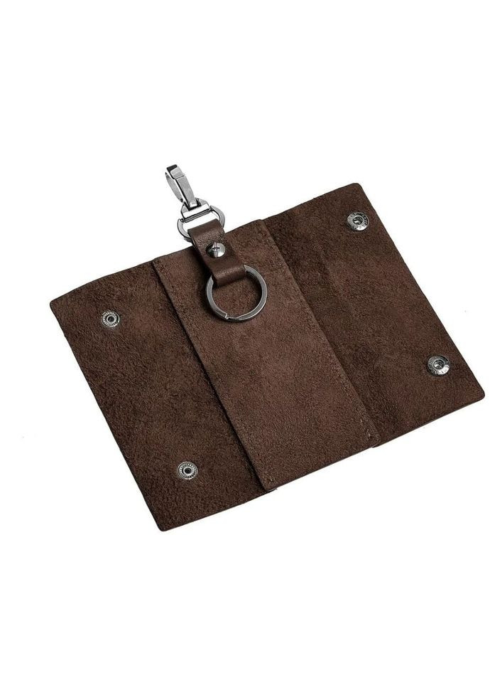 Ключница на кнопках, глянец, 405620 коричневая Grande Pelle (329152057)