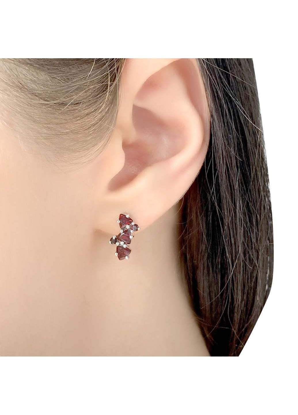 Серебряные серьги с натуральным гранатом 1.83ct (1988862) Silver Breeze (317355733)