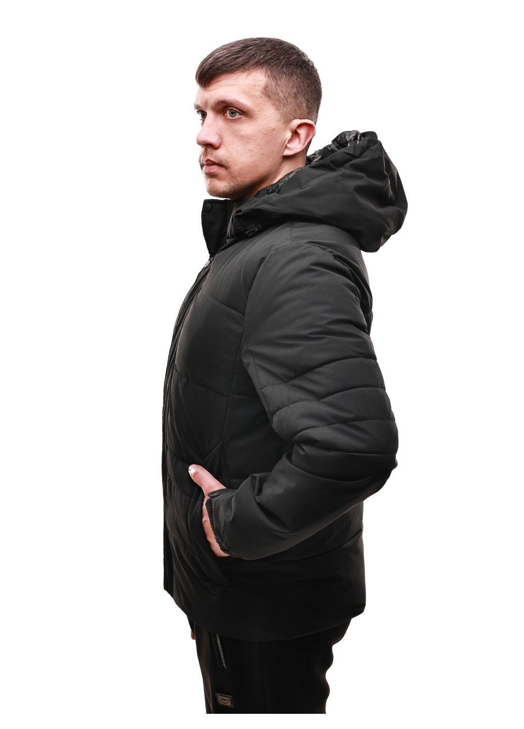 Чорна зимня куртка зимова чоловіча No Brand
