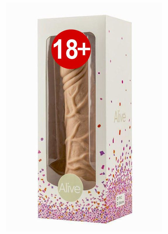 Фалоімітатор з присоскою Fred, конусоподібний, діаметр від 4,2см до 4,7см, ПВХ, рельєфний Alive (303904965)