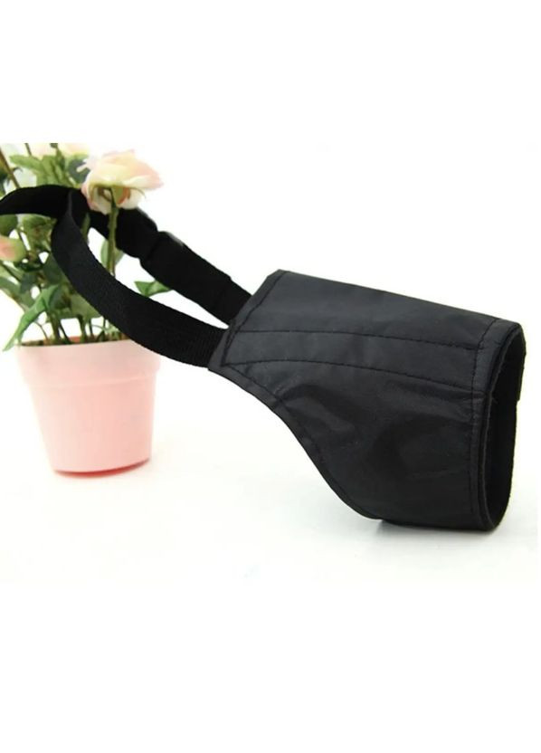 Намордник для собак м'який нейлоновий від укусів, чорний, розмір 13 см 18 см 4 см, з ремінцем, 1 шт No Brand (360968093)