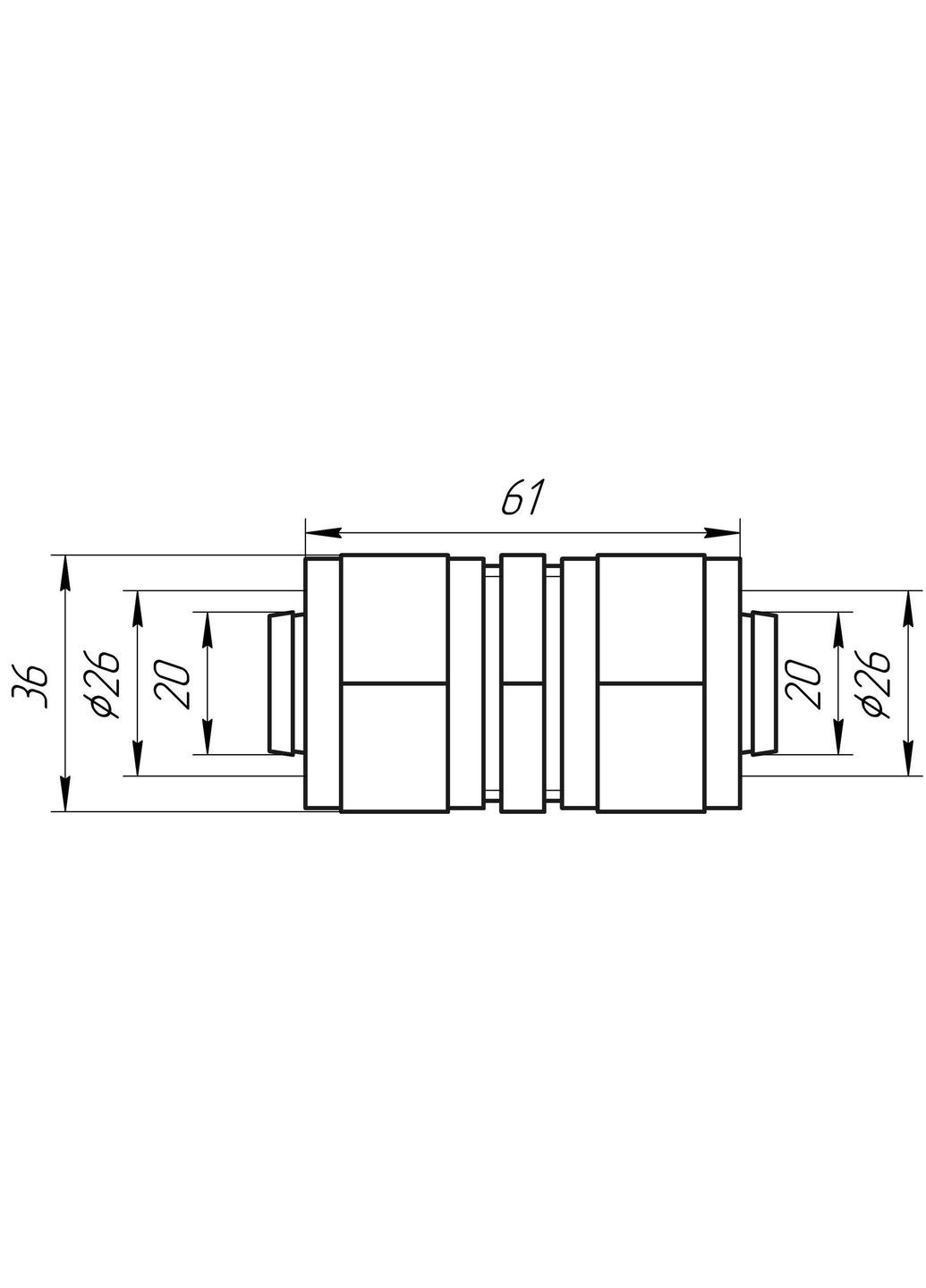 Муфта проміжна ITALY 703 L 26x26 APE (300221845)