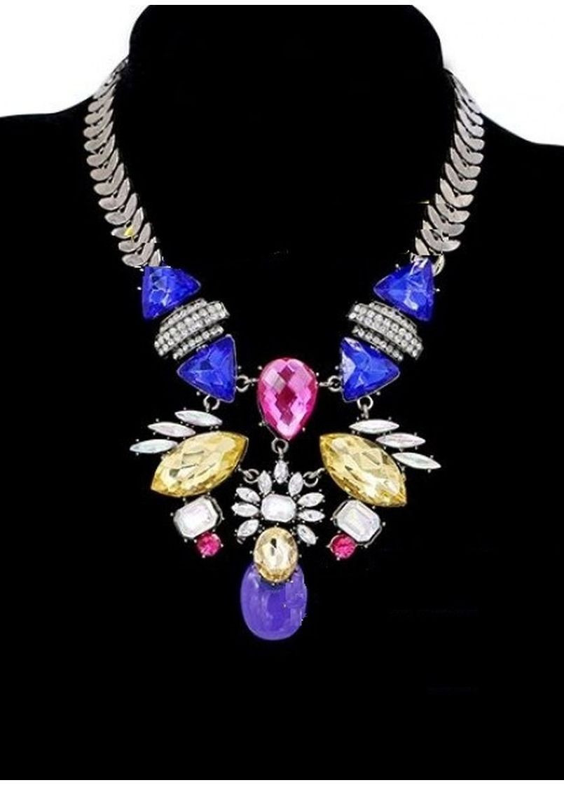 Ефектне кольє в кристалах Кольоровий шарм, 9607 Fashion Jewelry (364237440)