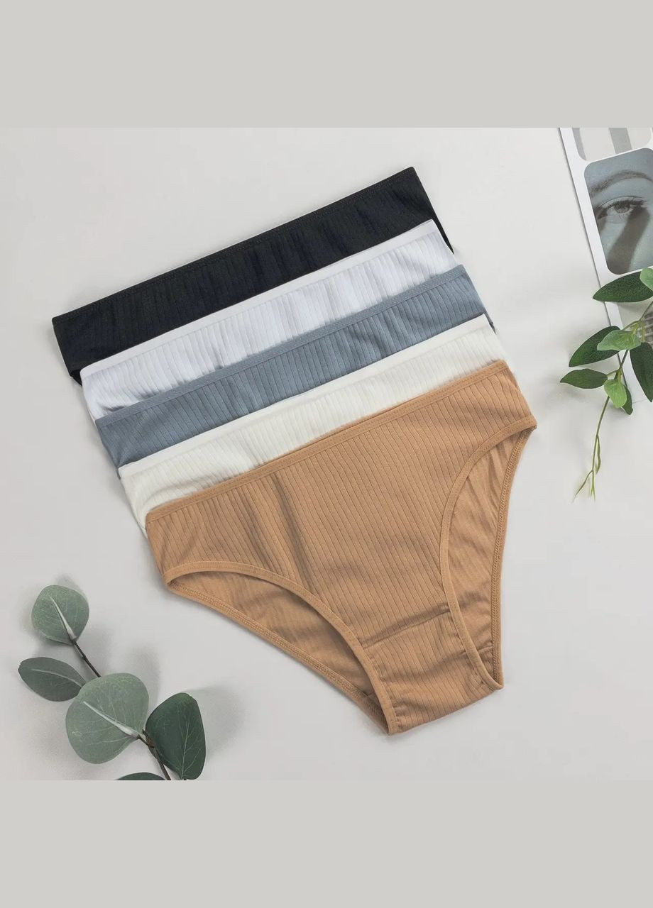 Трусики-слип в рубчик женские 5 шт Nicoletta (340462252)