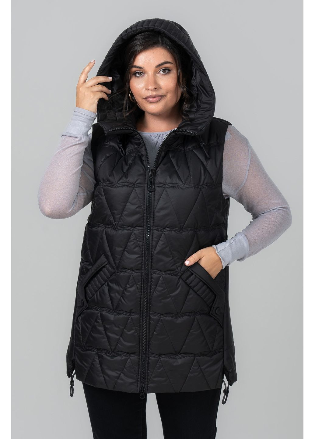 Жилет жіночий Андорра з кишенями та капюшоном All Posa (ap102125p) A'll Posa (366873284)