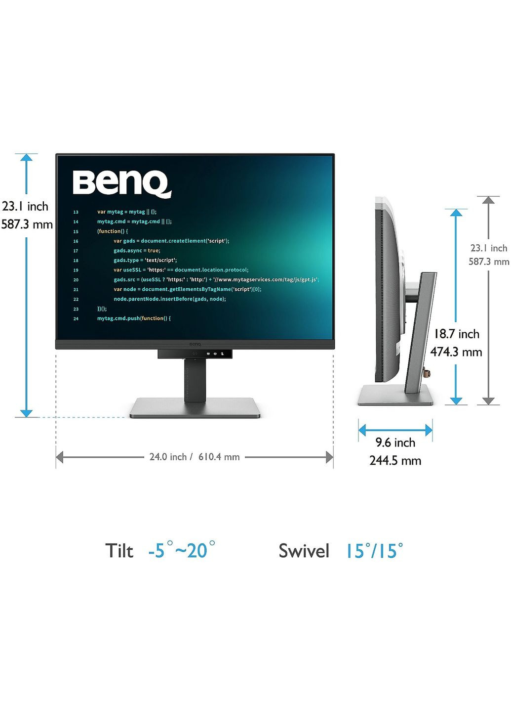 TFT 28.2" RD280U, IPS, 3840x2560, 3:2, USB-C, HDMI, DP, HAS, Pivot, колонки, металік-сірий BenQ (348057531)
