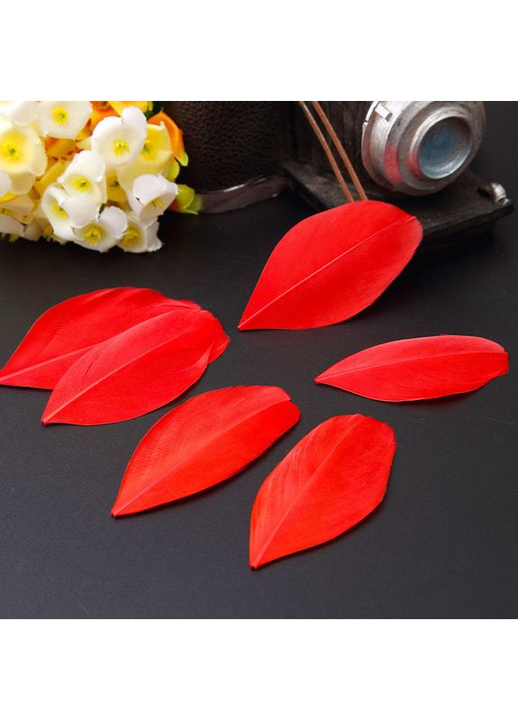 Пір'я гусячі для рукоділля 5-7 см, ∼50шт - червоний Plus-plus (354795003)