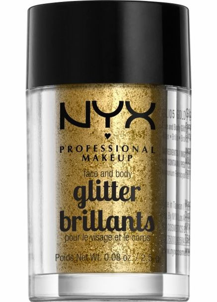 Глиттер для лица и тела Face & Body Glitter (разные оттенки) Gold Yellow gold (GLI05) NYX Professional Makeup (279364313)