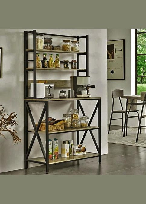 Стеллаж кухонный из дерева Осгуд венге-мускат (СТА-02011207) No Brand (327849341)