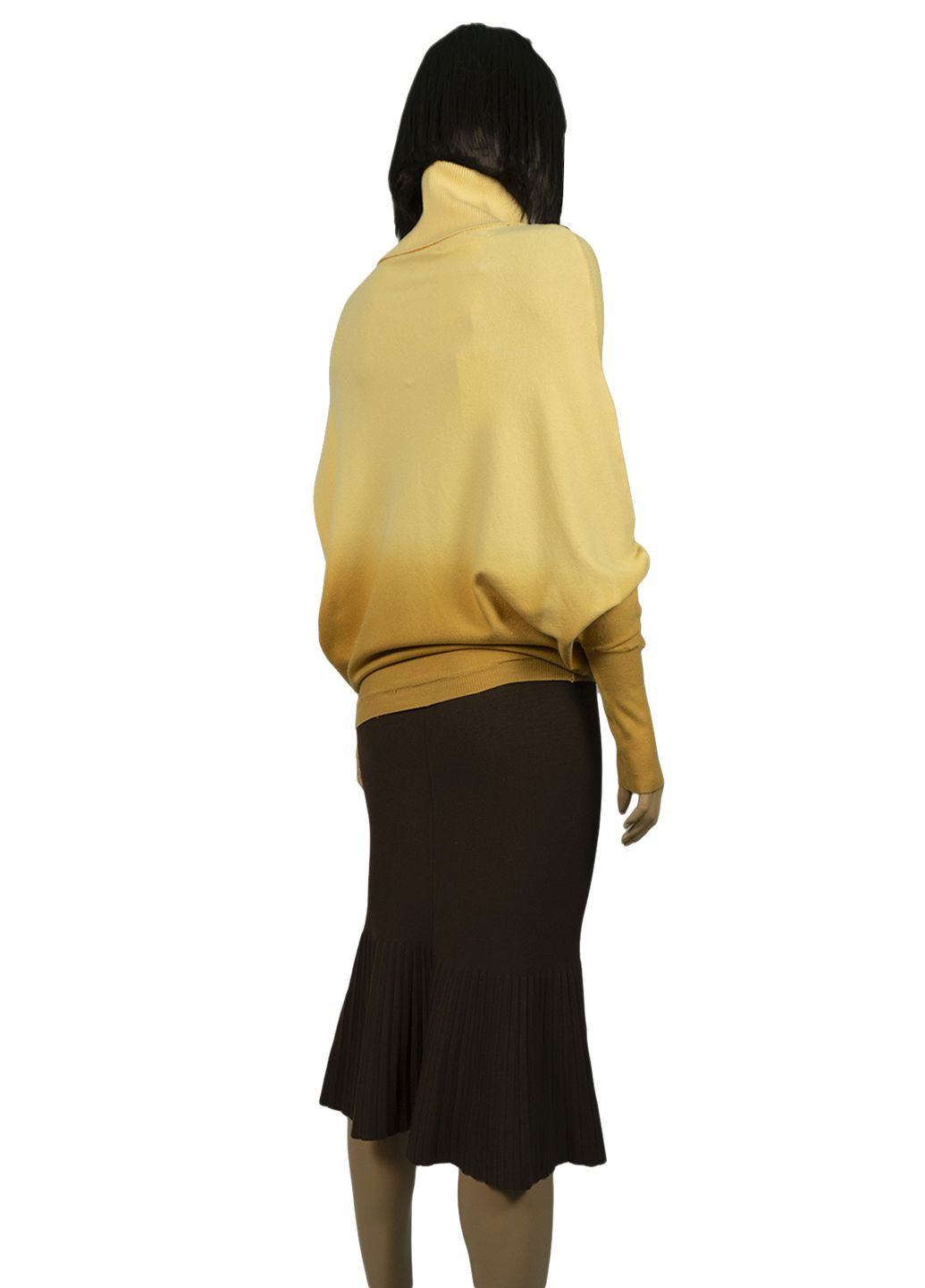 Желтый демисезонный женский трикотажный свитер летучая мышь gl-0086 жёлтый Forza Viva