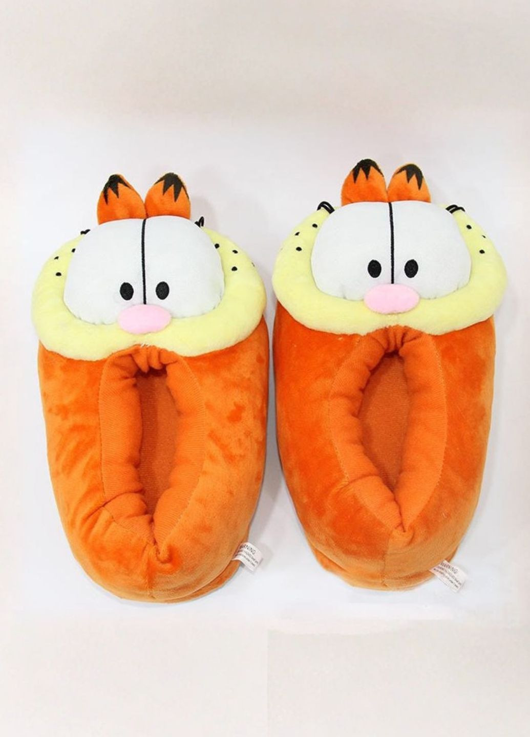 Оранжевые мужские плюшевые тапочки гарфилд домашнии антискользящая подошва My Kigu