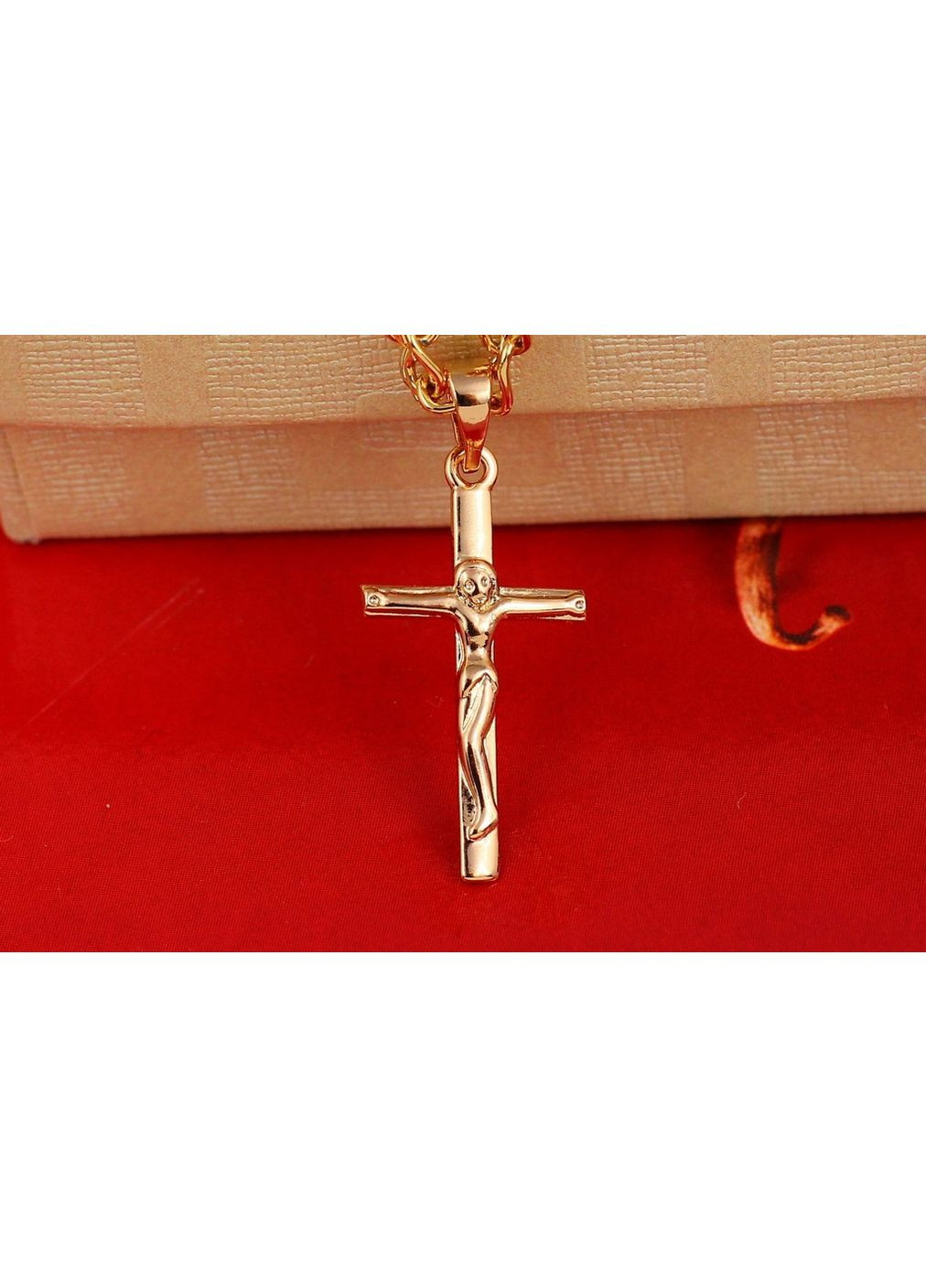 Хрестик строгий стиль рівні краї 2,4 см золотистий love-shopping Xuping Jewelry (354655834)