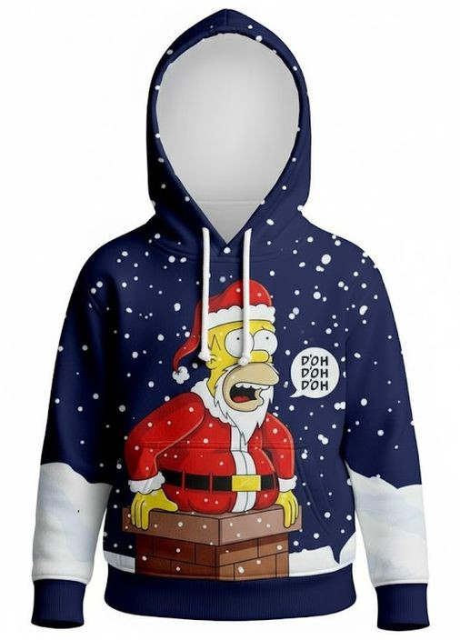 Худые детское Simpsons Christmas с гомером Санта-Клаусом, новогодний принт М 128 Україна ТД (369659350)