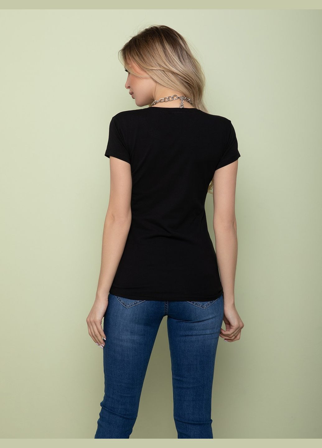 Базова трикотажна однотонна футболка No Brand - (327437809)