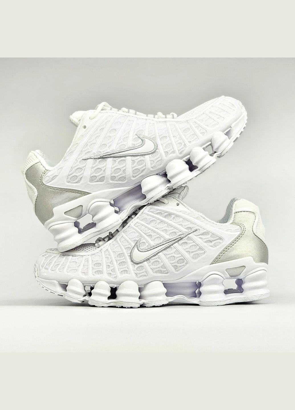 Білі Осінні кросівки чоловічі і жіночі nike shox tl white | найк шокс тл білі No Brand
