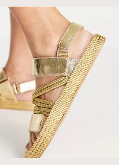 Босоніжки Asos joel premium leather rope sandals in gold (290888513)