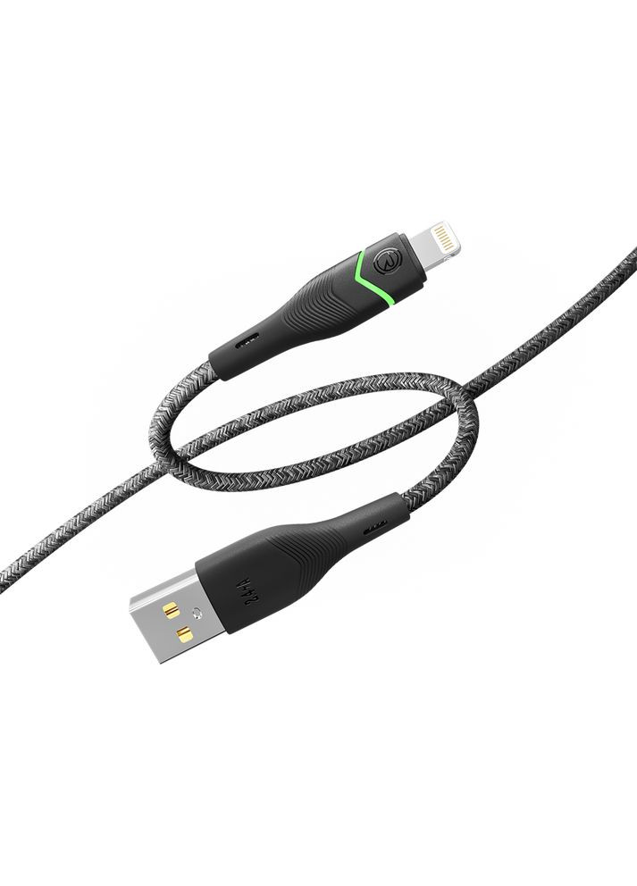 Кабель USB RC-RL15 RGB Light Lightning 12W 1.2m Чорний No Brand (317631505)