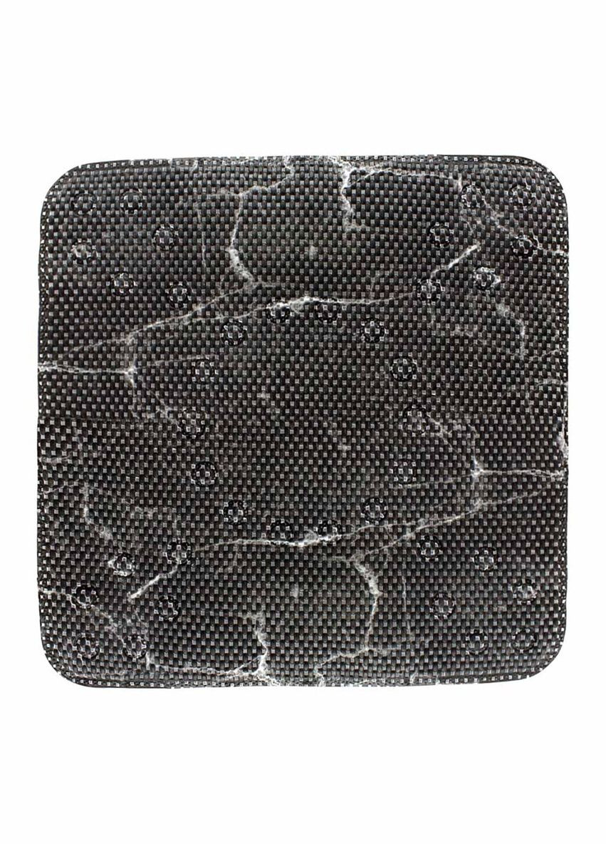 Килимок для ванної кімнати нековзний з присосками, 53*53 см, чорний мармур Arino (322252040)