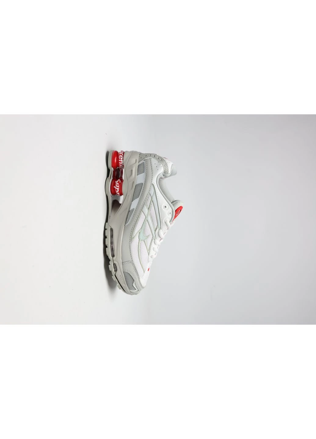 Белые летние кроссовки nike shox ride 2 sp x supreme white/red найк шокс райд 2 No Brand