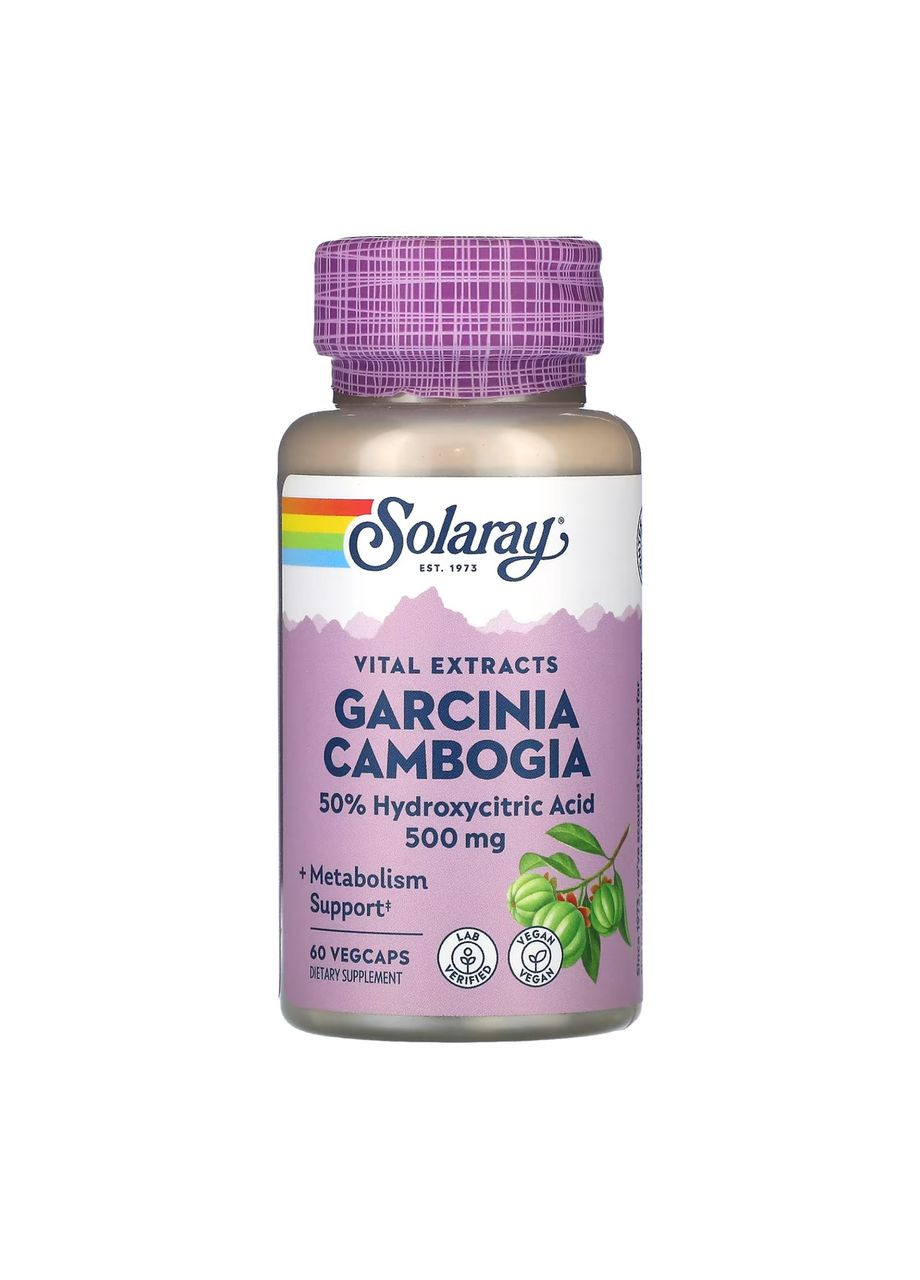 Garcinia Cambogia Fruit Ext 500mg - 60 veg caps Solaray (369396675)