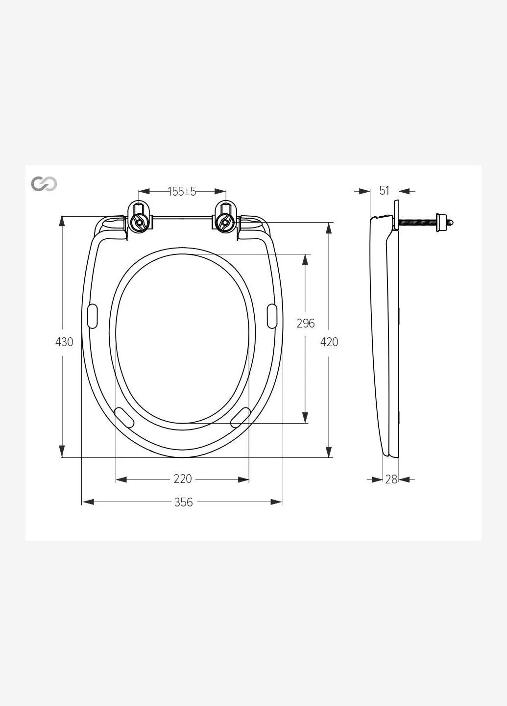 Сиденье для унитаза белое СП‑8 с пластиковым креплением 358×430 мм SoloPlast (340286067)