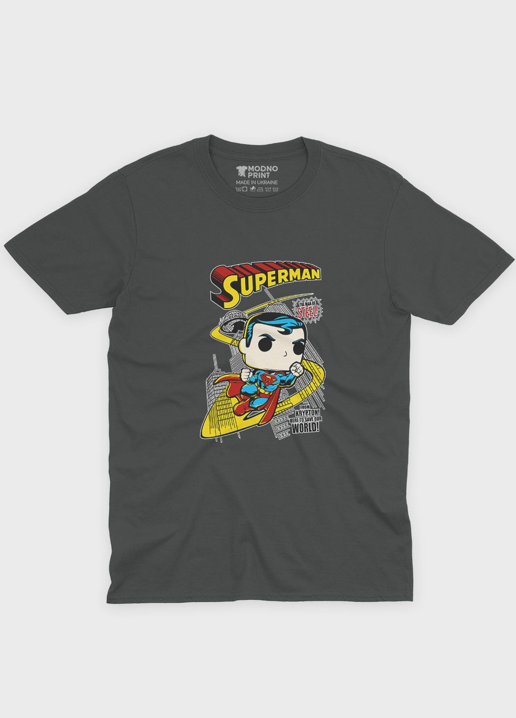 Жіноча футболка з принтом супергероя - Супермен (TS001-1-SLG-006-009-003-F) Modno - (311539209)
