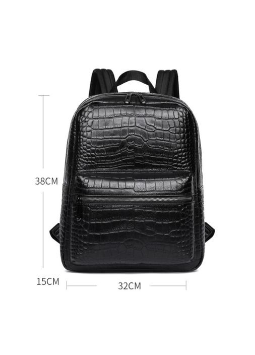 Женский кожаный рюкзак под рептилию из натуральной кожи черный No Brand (301082947)